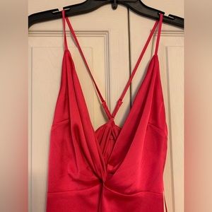 EXPRESS Cocktail & Party Satin Twist Front Slip Dress, New! Color: Red, Size 8